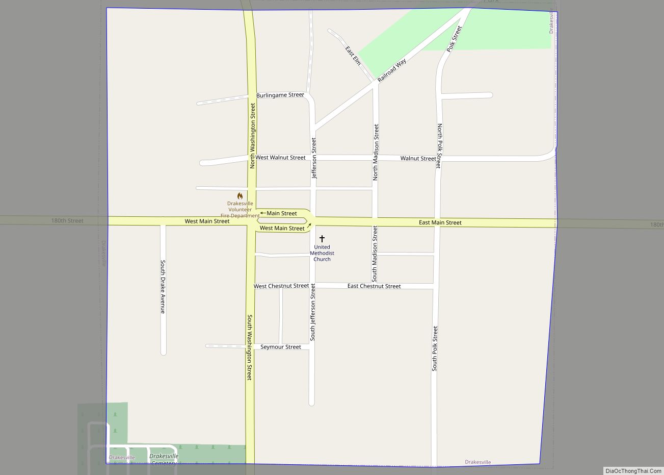 Map of Drakesville city