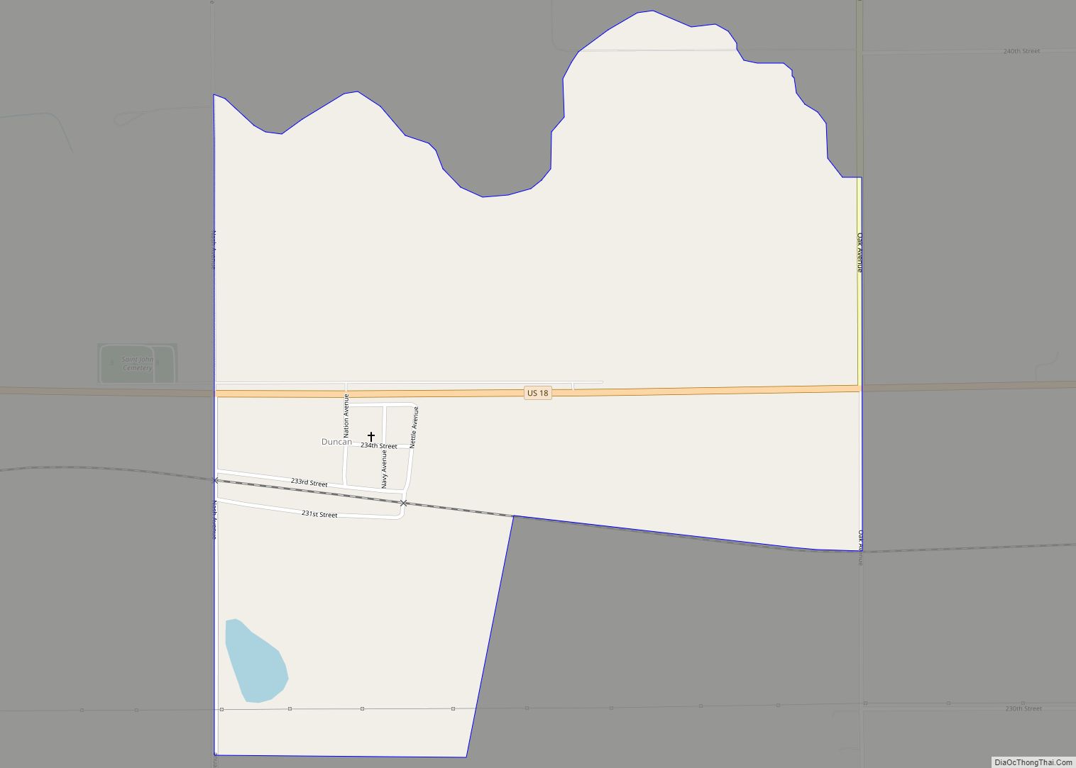 Map of Duncan CDP, Iowa