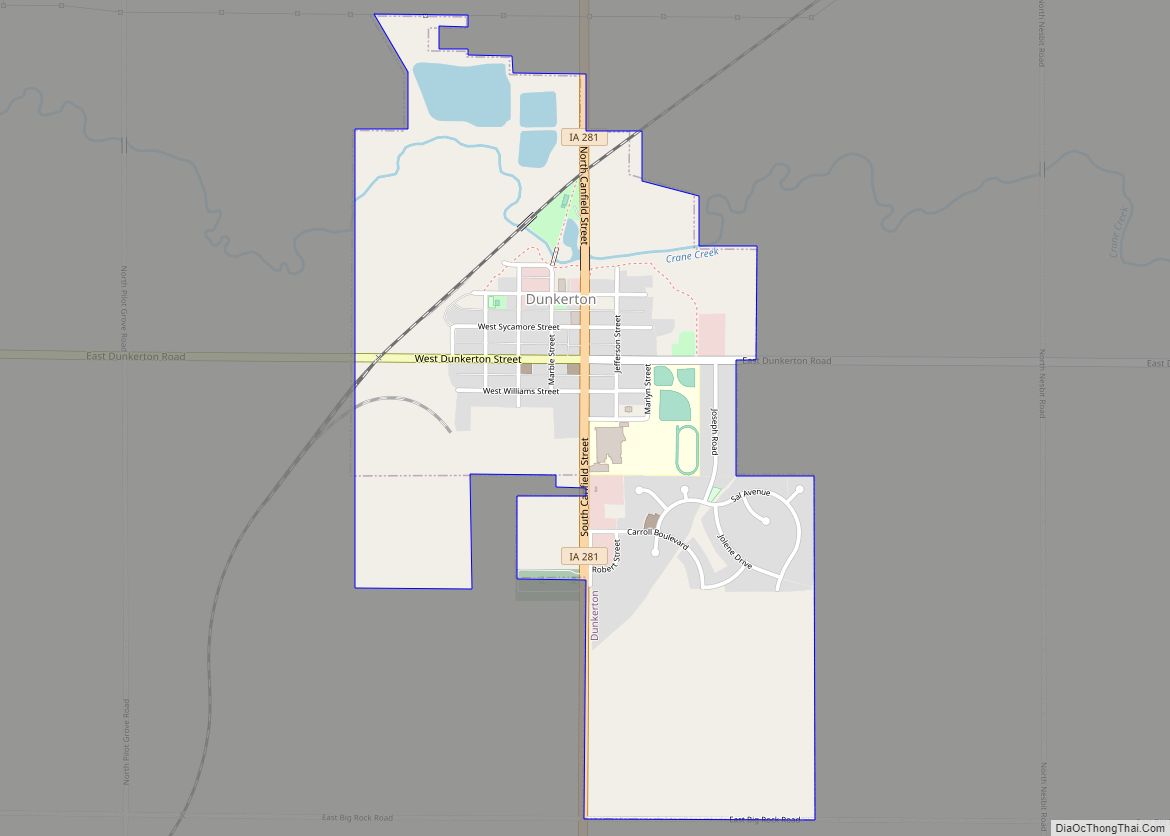 Map of Dunkerton city