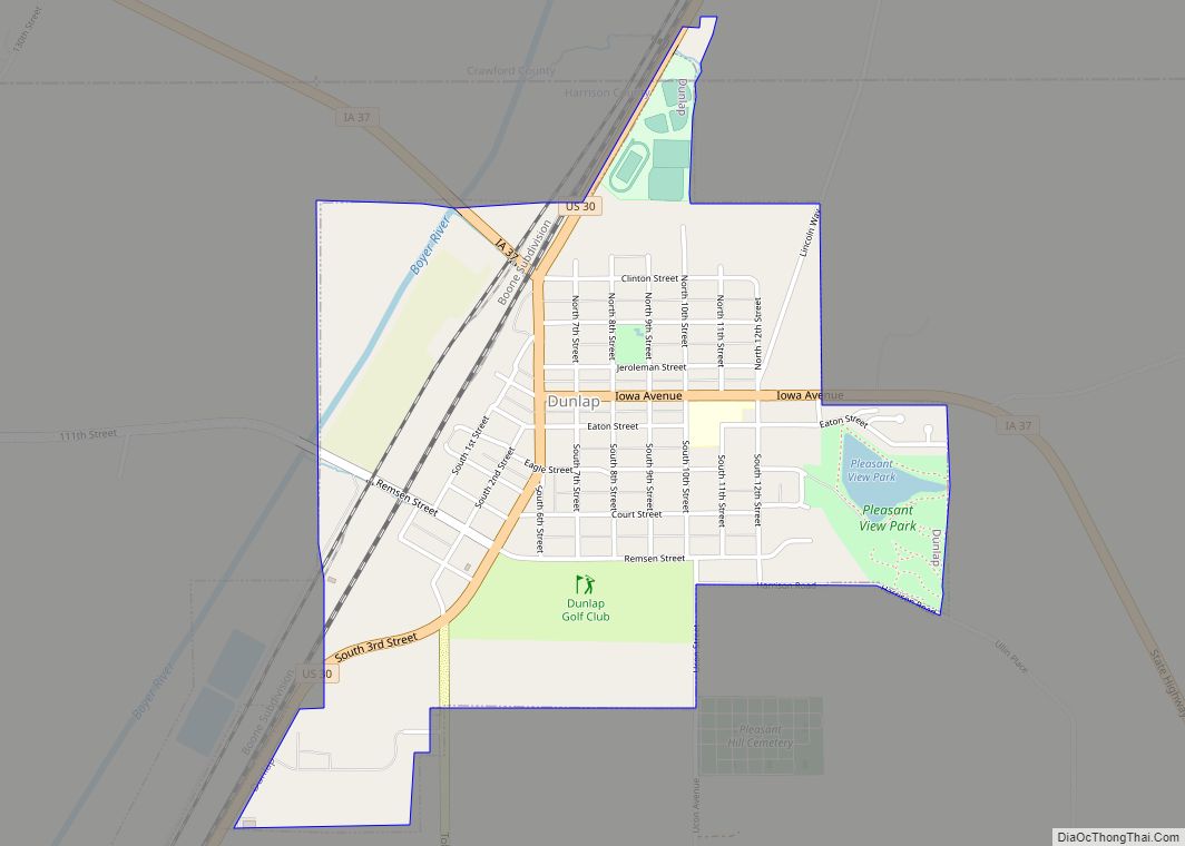 Map of Dunlap city, Iowa