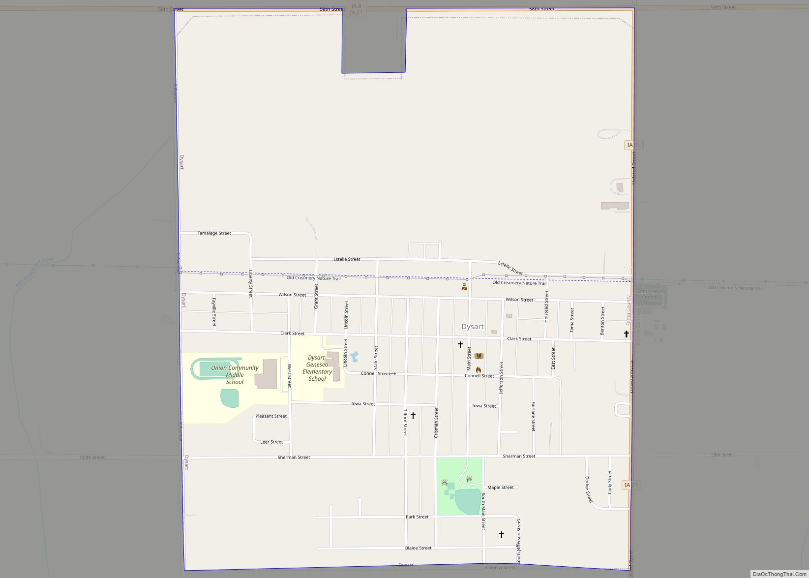 Map of Dysart city
