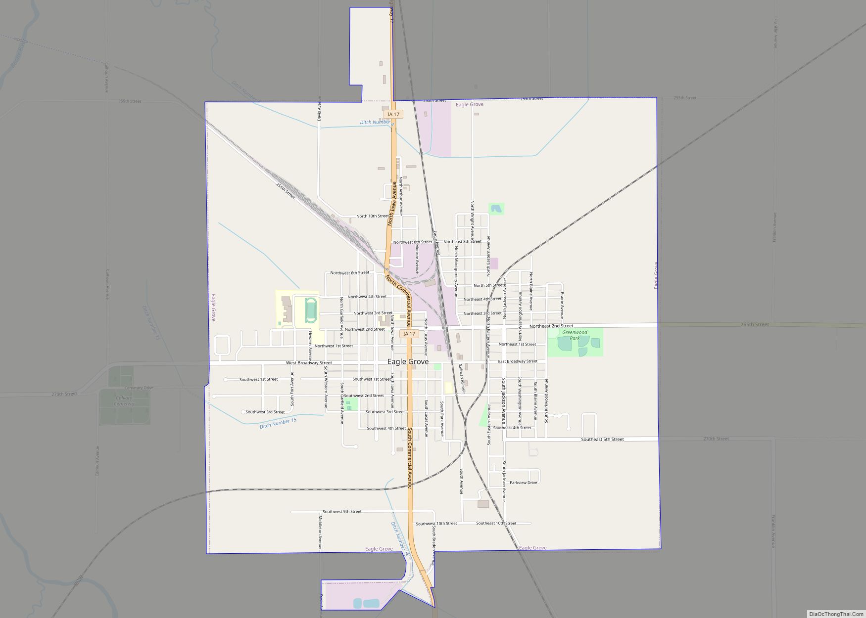 Map of Eagle Grove city, Iowa