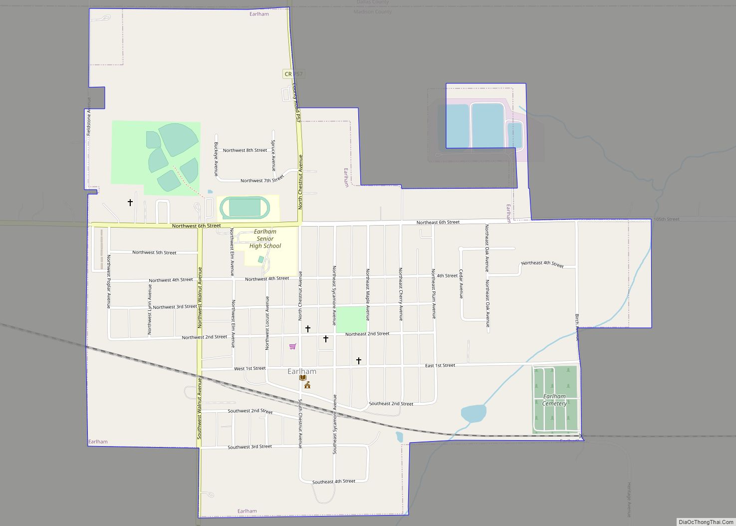 Map of Earlham city