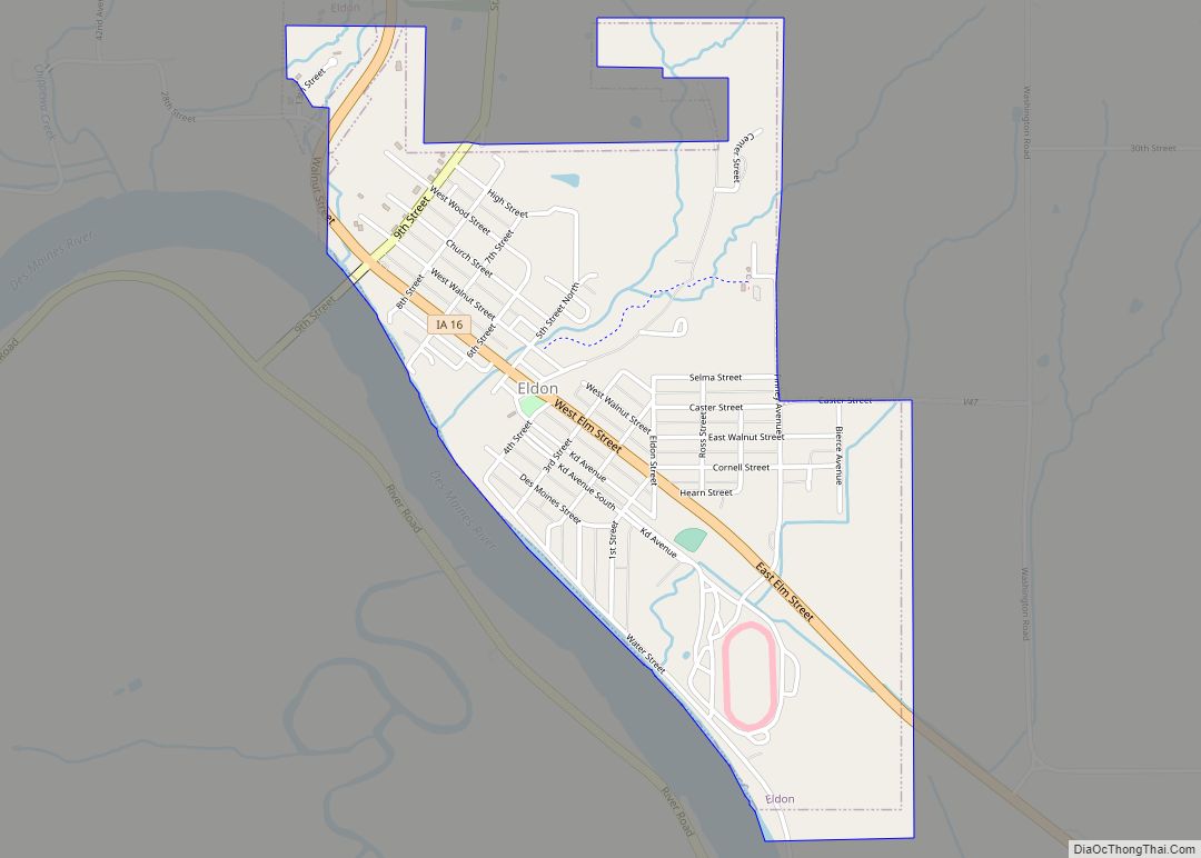 Map of Eldon city, Iowa