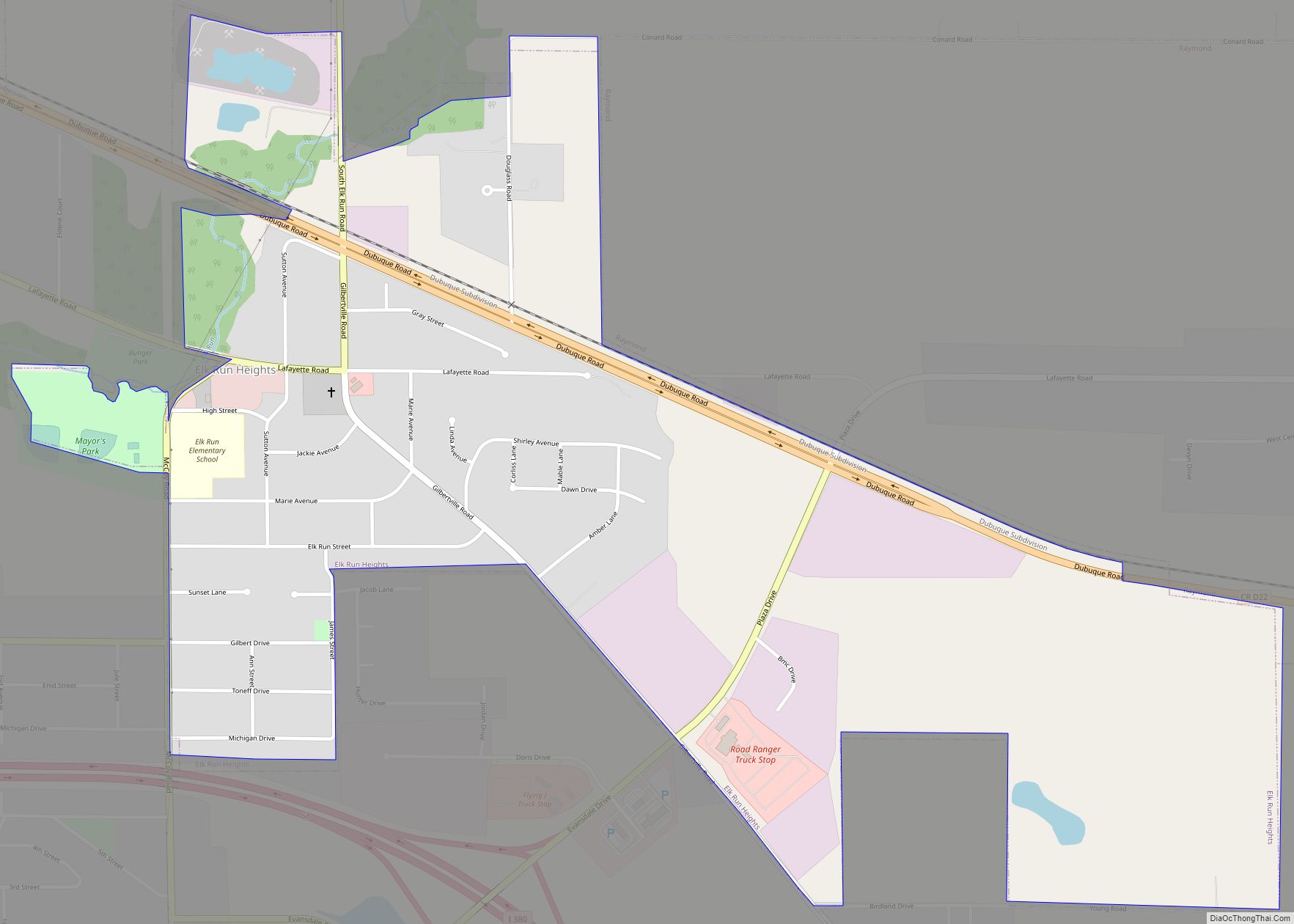 Map of Elk Run Heights city