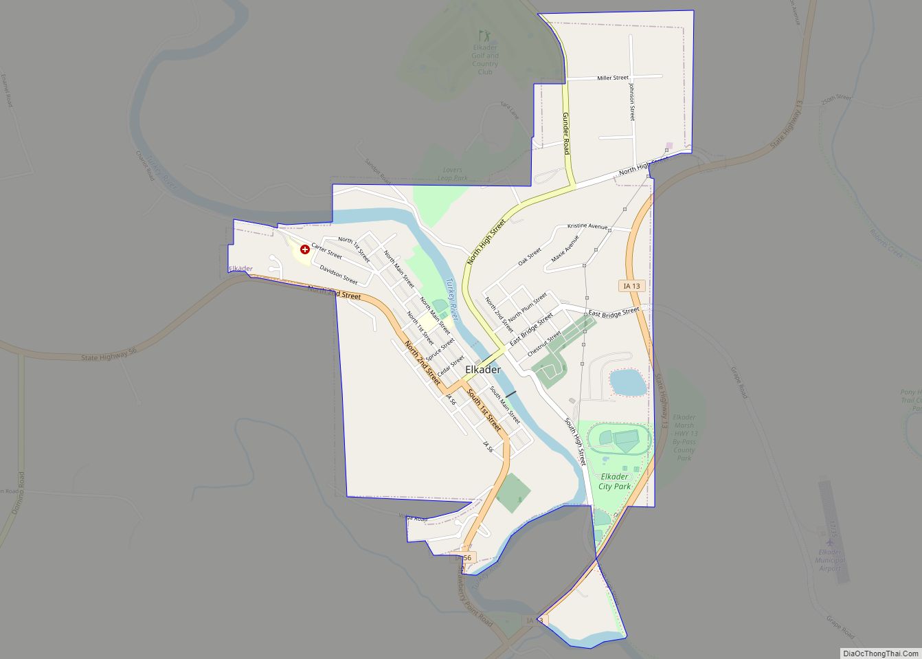 Map of Elkader city