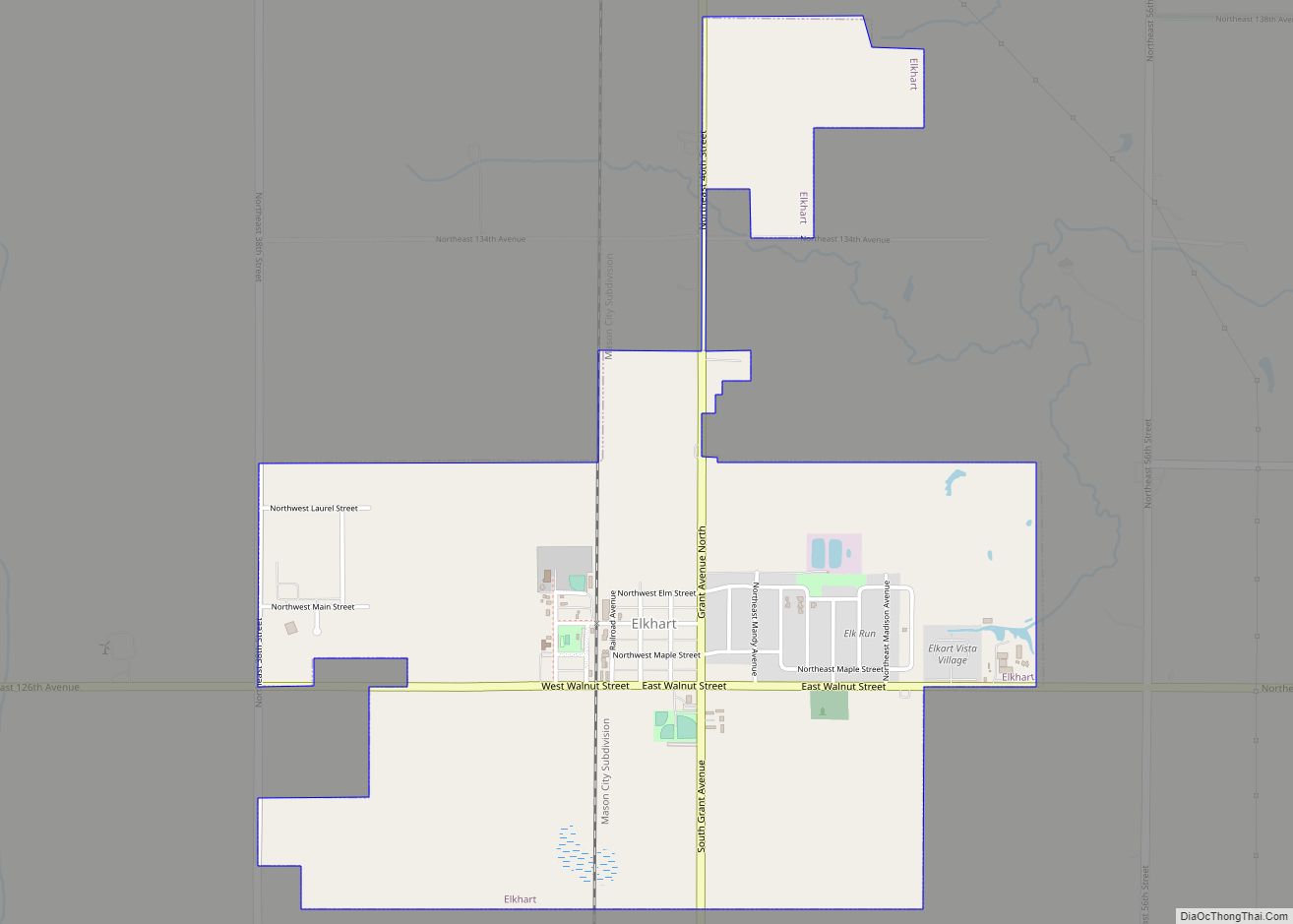 Map of Elkhart city, Iowa