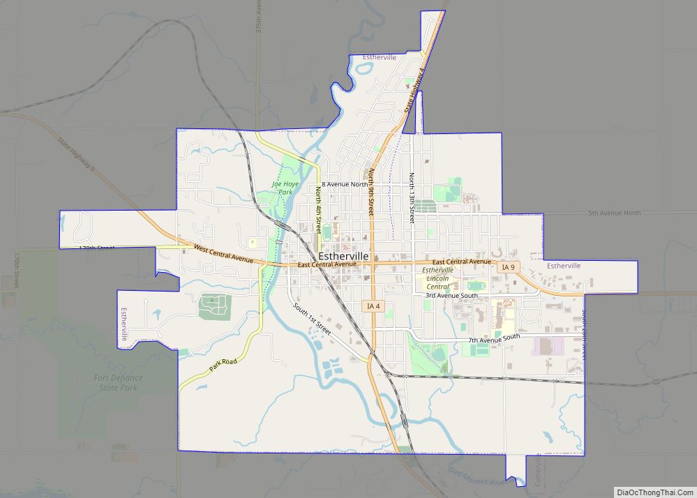 Map of Estherville city