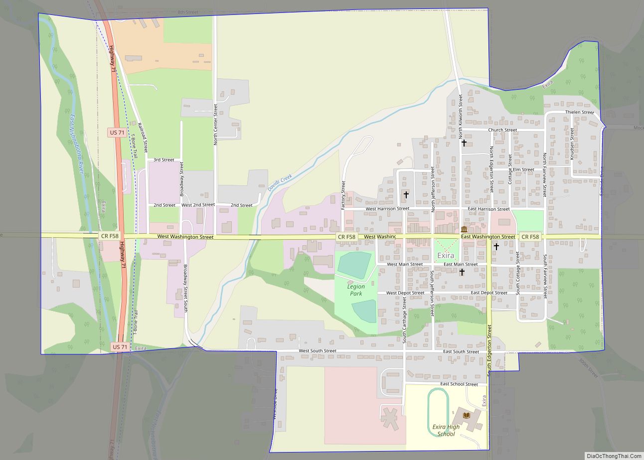 Map of Exira city