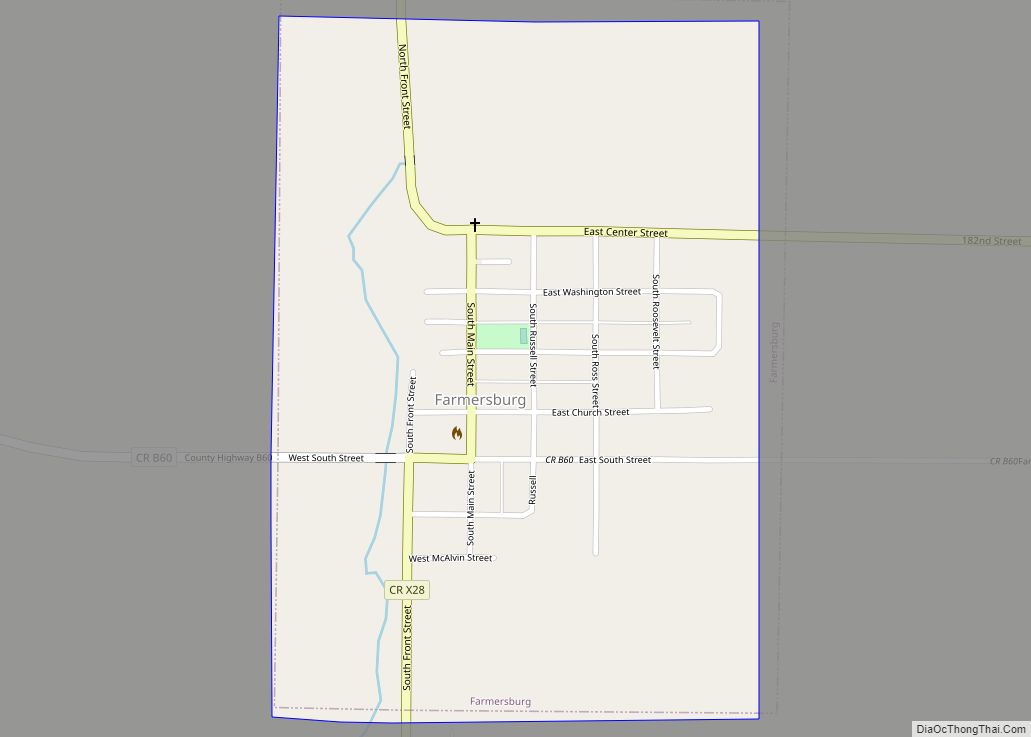 Map of Farmersburg city, Iowa