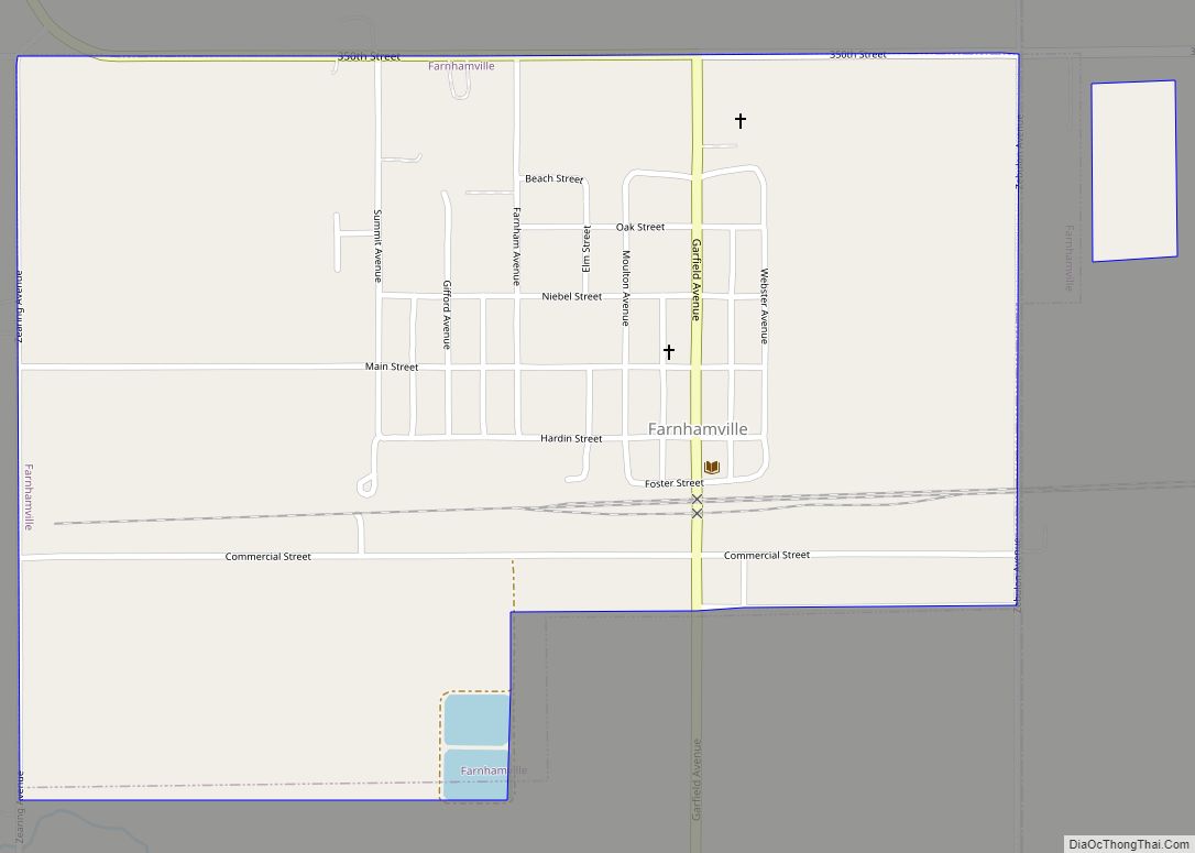 Map of Farnhamville city