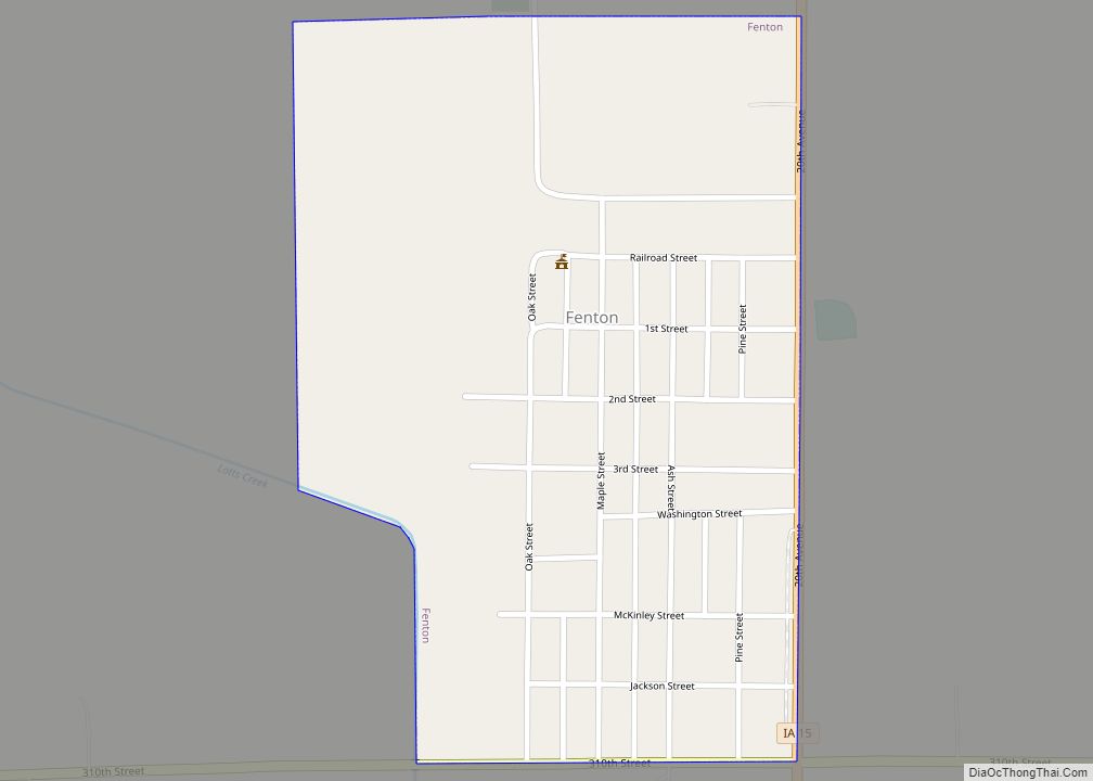 Map of Fenton city, Iowa