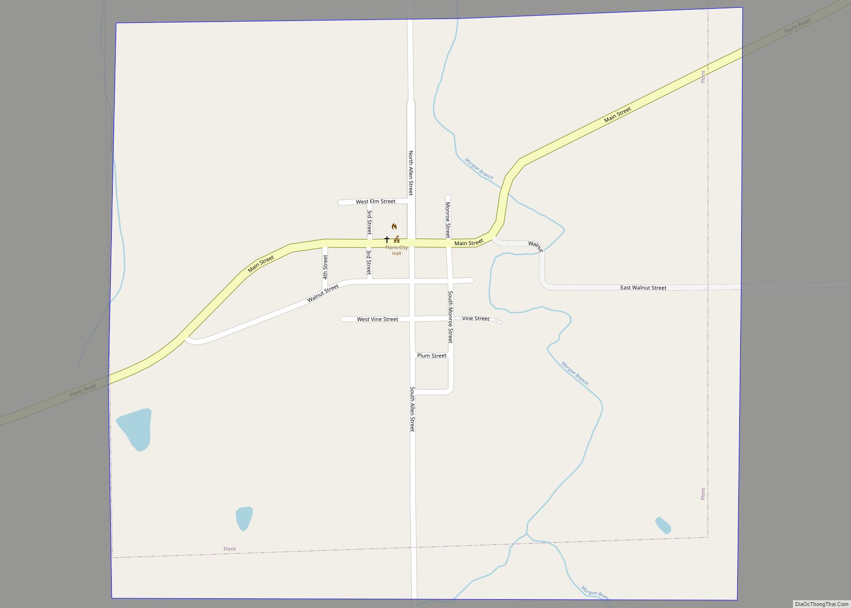 Map of Floris city, Iowa