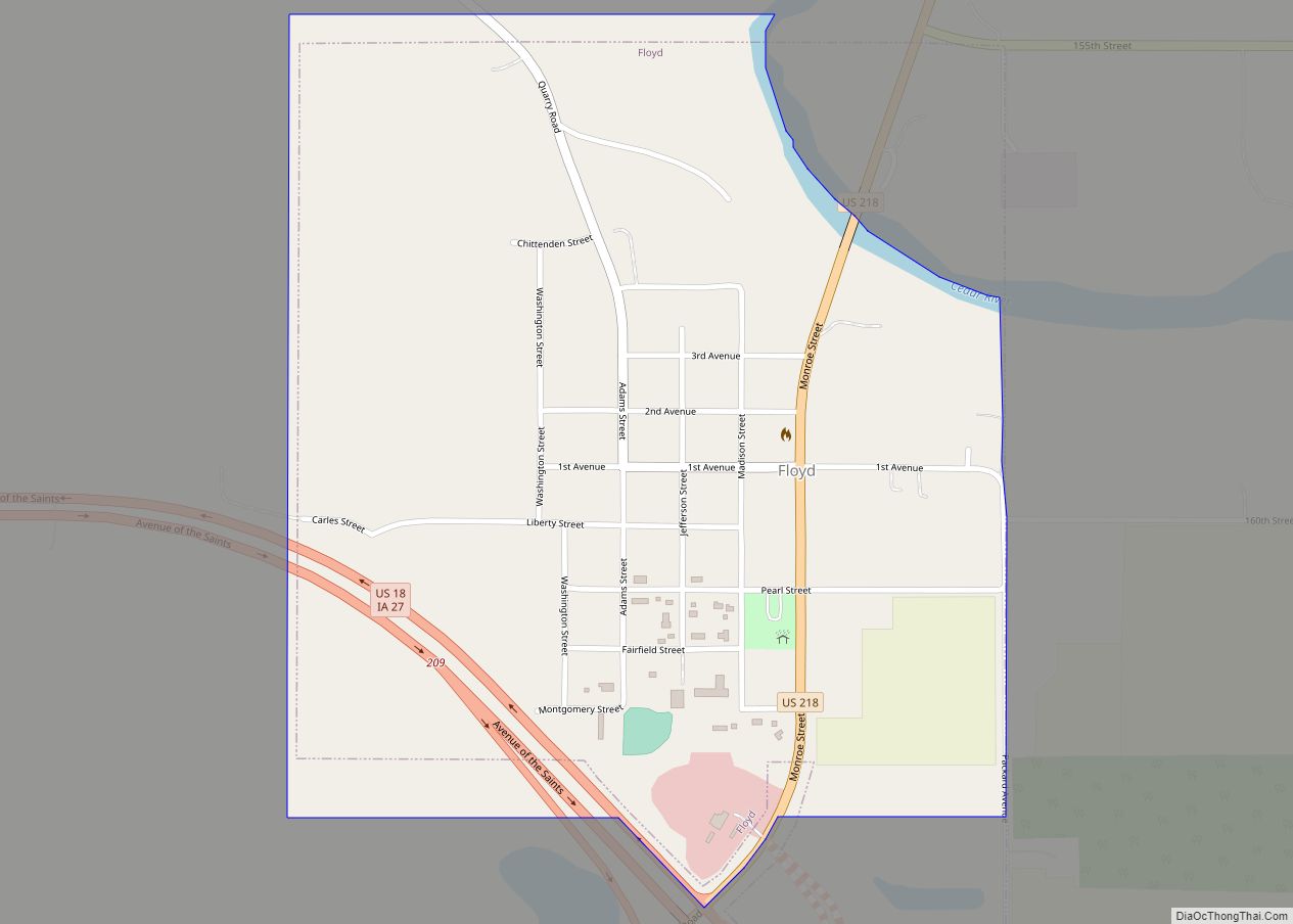 Map of Floyd city, Iowa