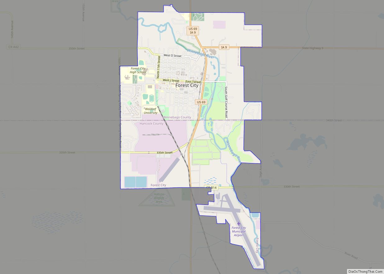 Map of Forest City, Iowa