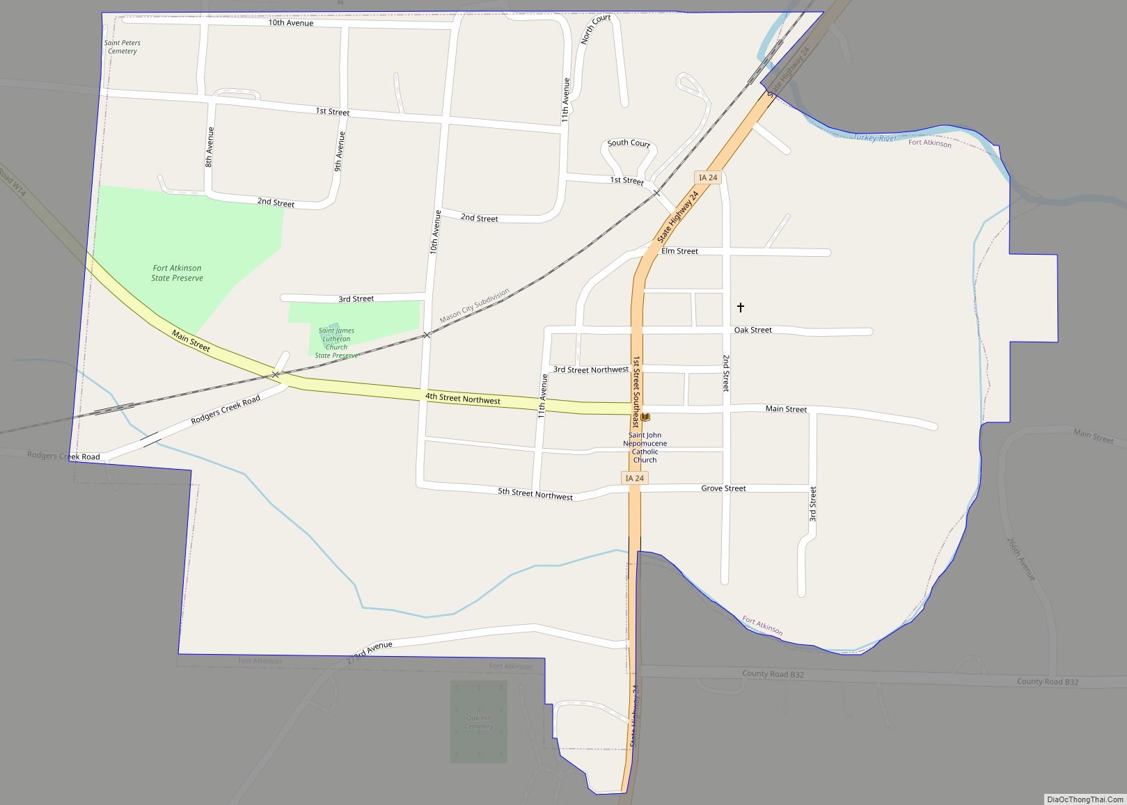 Map of Fort Atkinson city, Iowa