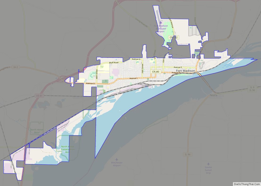 Map of Fort Madison city