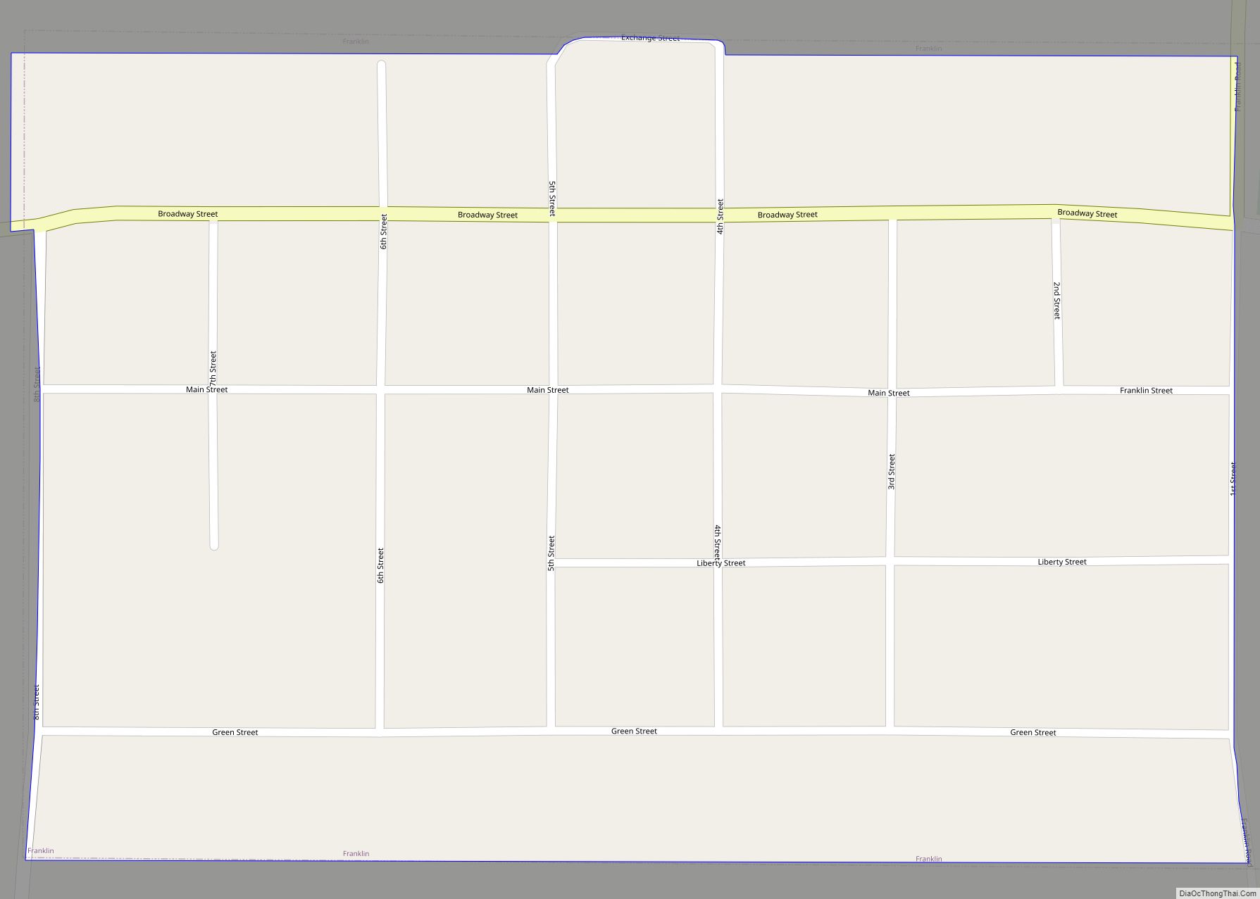 Map of Franklin city, Iowa