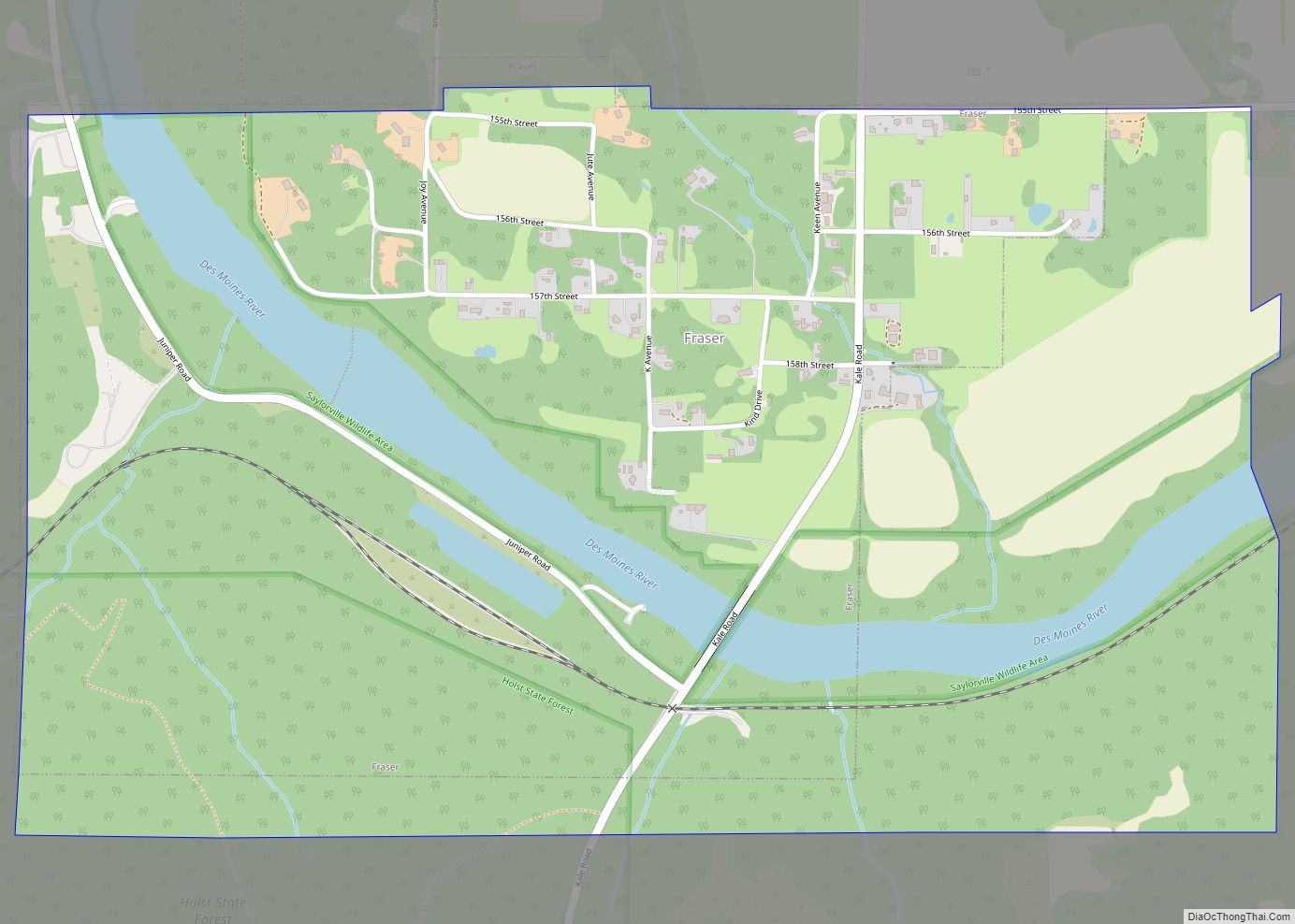 Map of Fraser city, Iowa