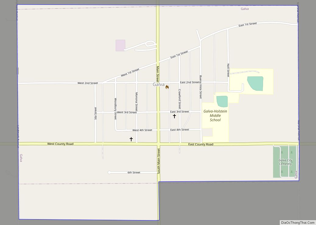 Map of Galva city, Iowa