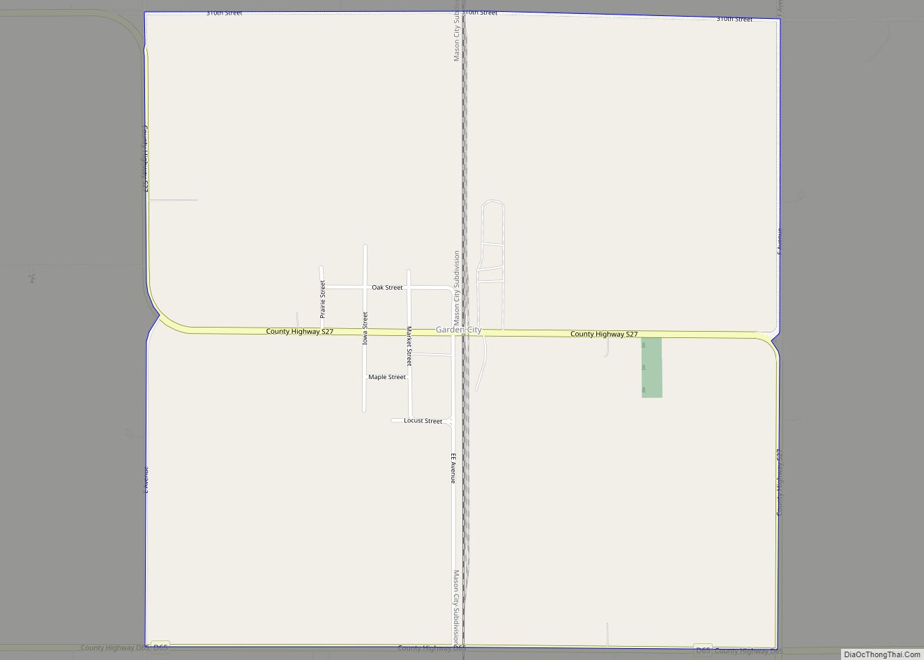 Map of Garden City CDP, Iowa