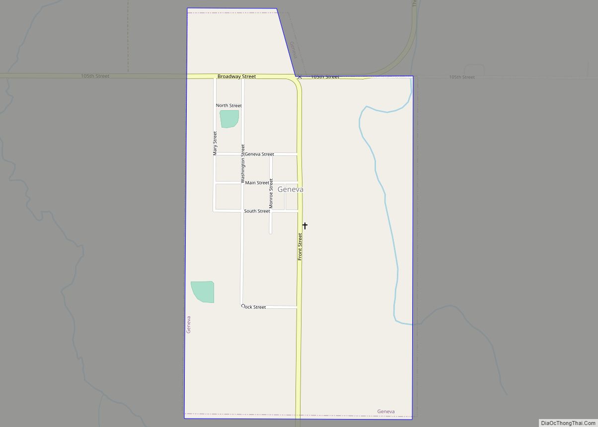 Map of Geneva city, Iowa