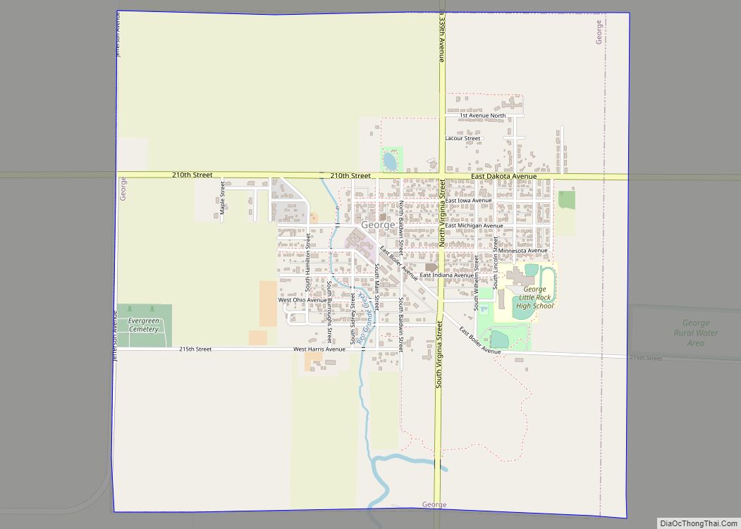 Map of George city, Iowa