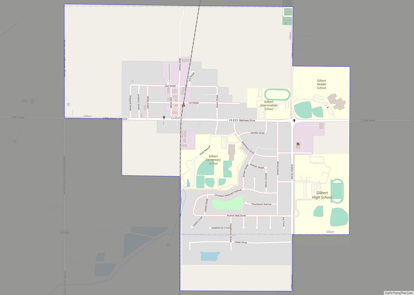 Map of Gilbert city, Iowa