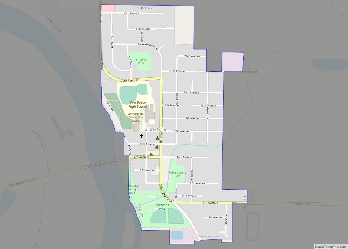 Map of Gilbertville city