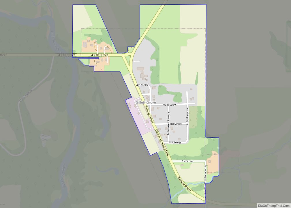 Map of Gillett Grove city