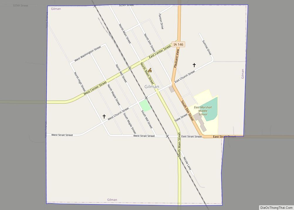 Map of Gilman city, Iowa
