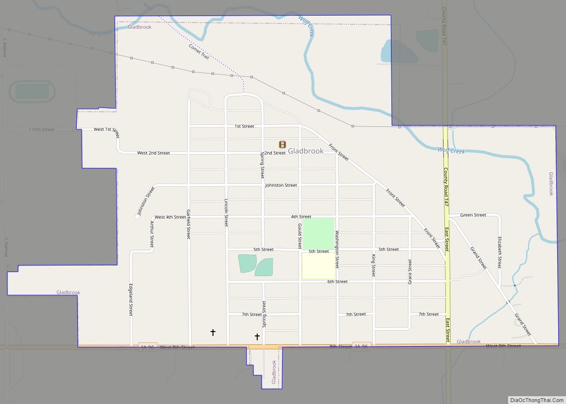 Map of Gladbrook city