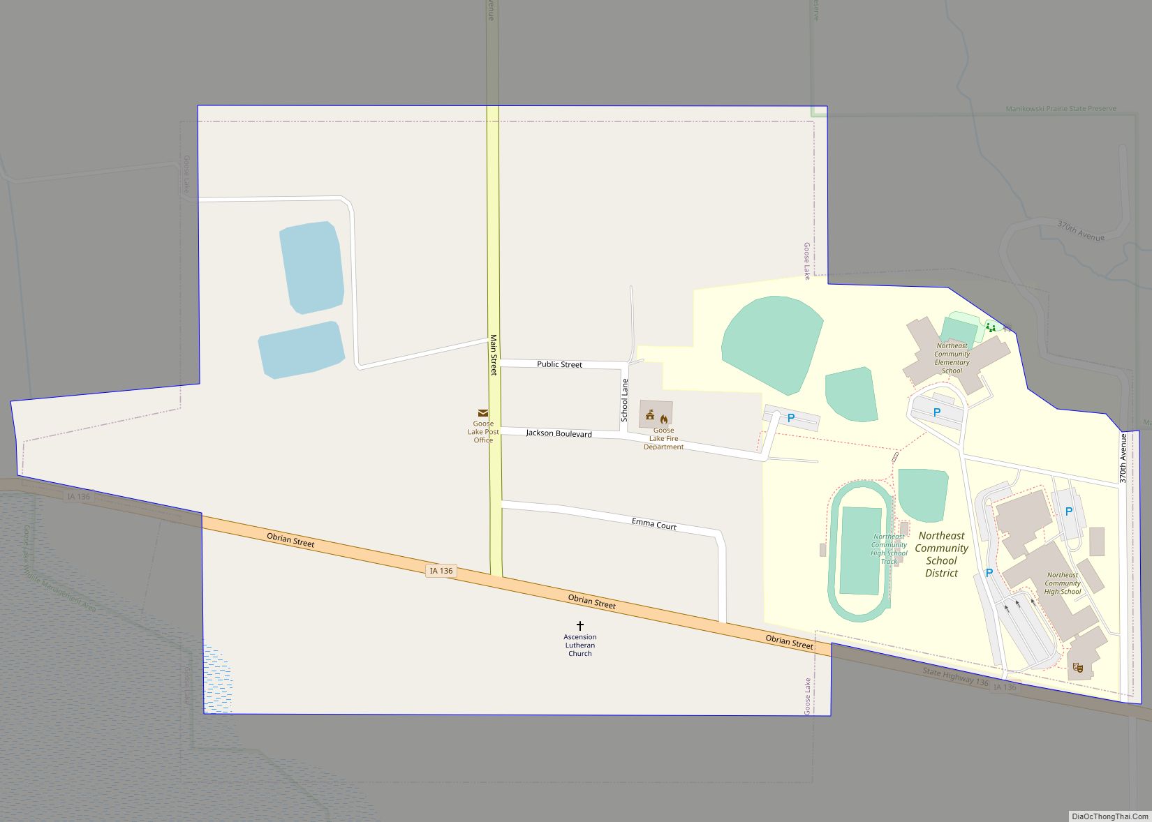 Map of Goose Lake city