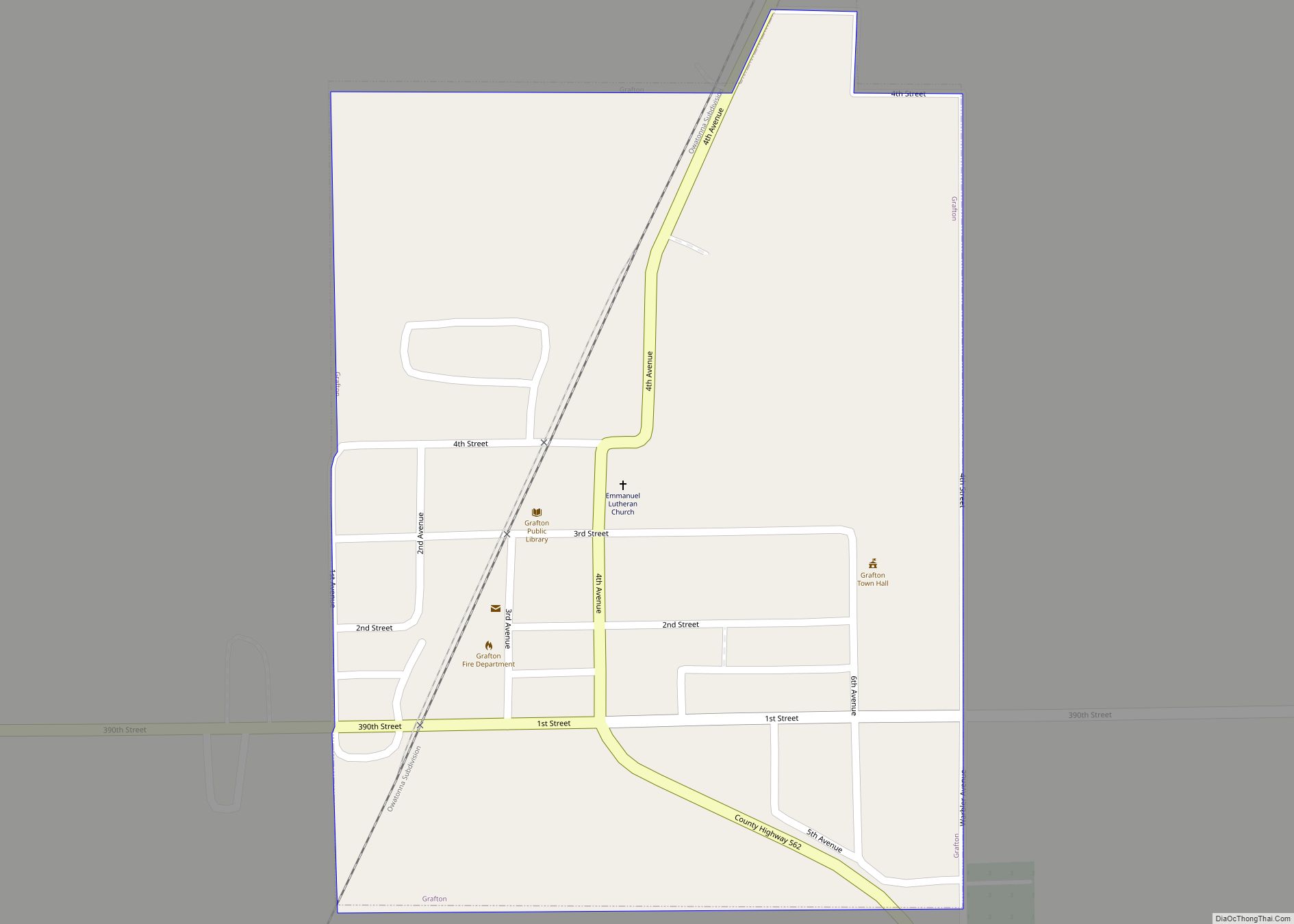 Map of Grafton city, Iowa