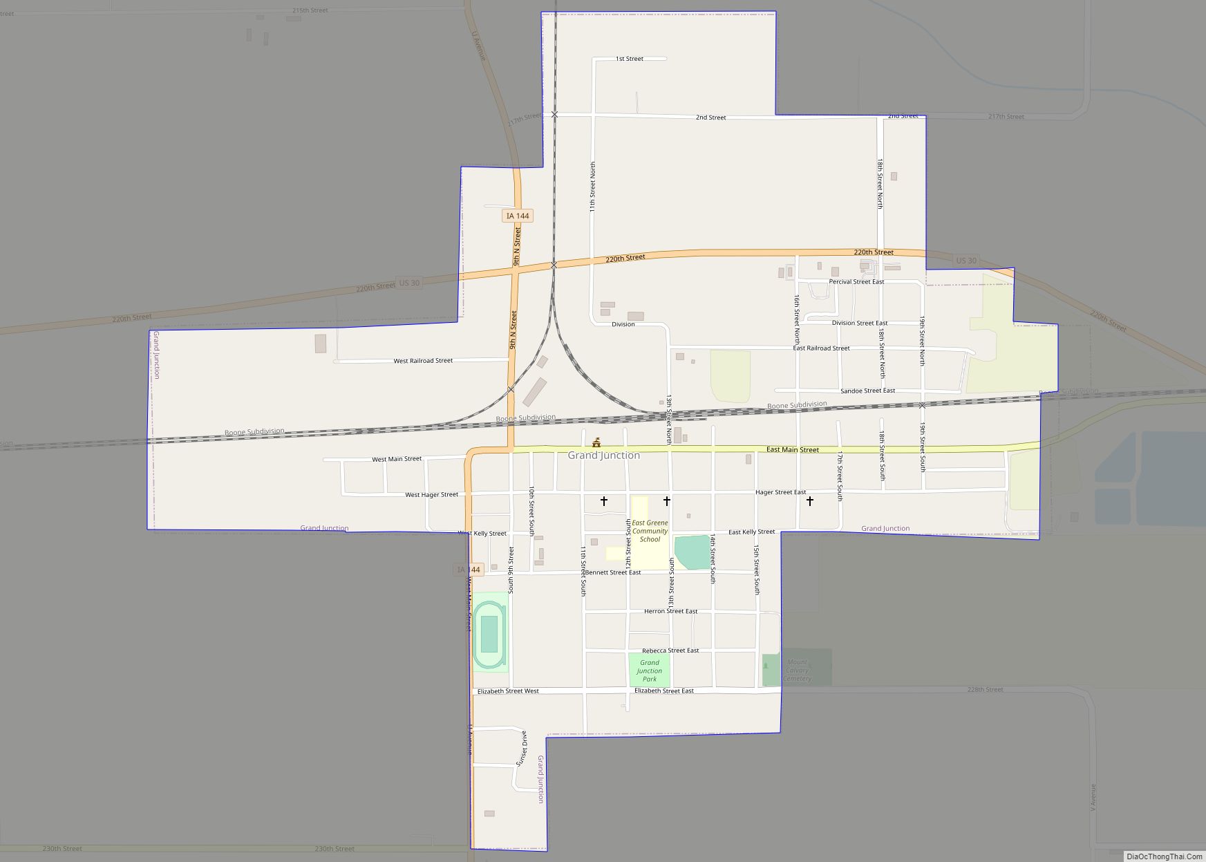 Map of Grand Junction city, Iowa