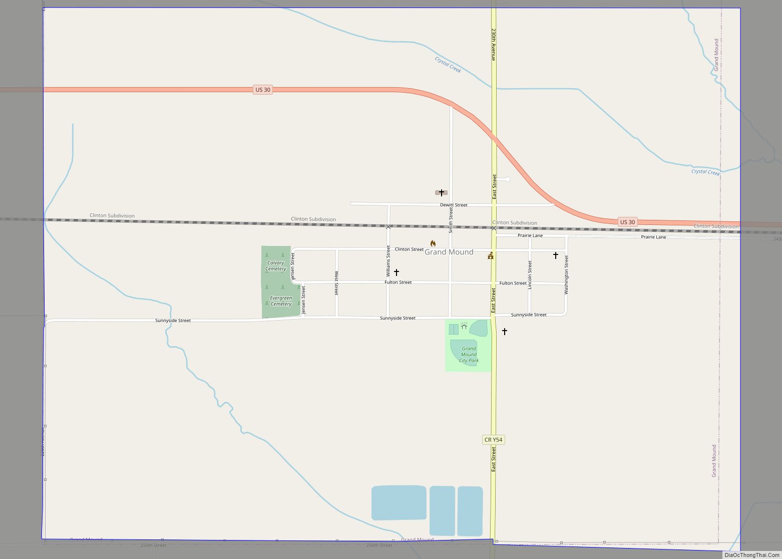 Map of Grand Mound city, Iowa