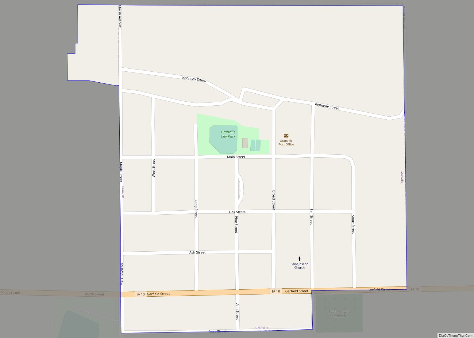 Map of Granville city, Iowa