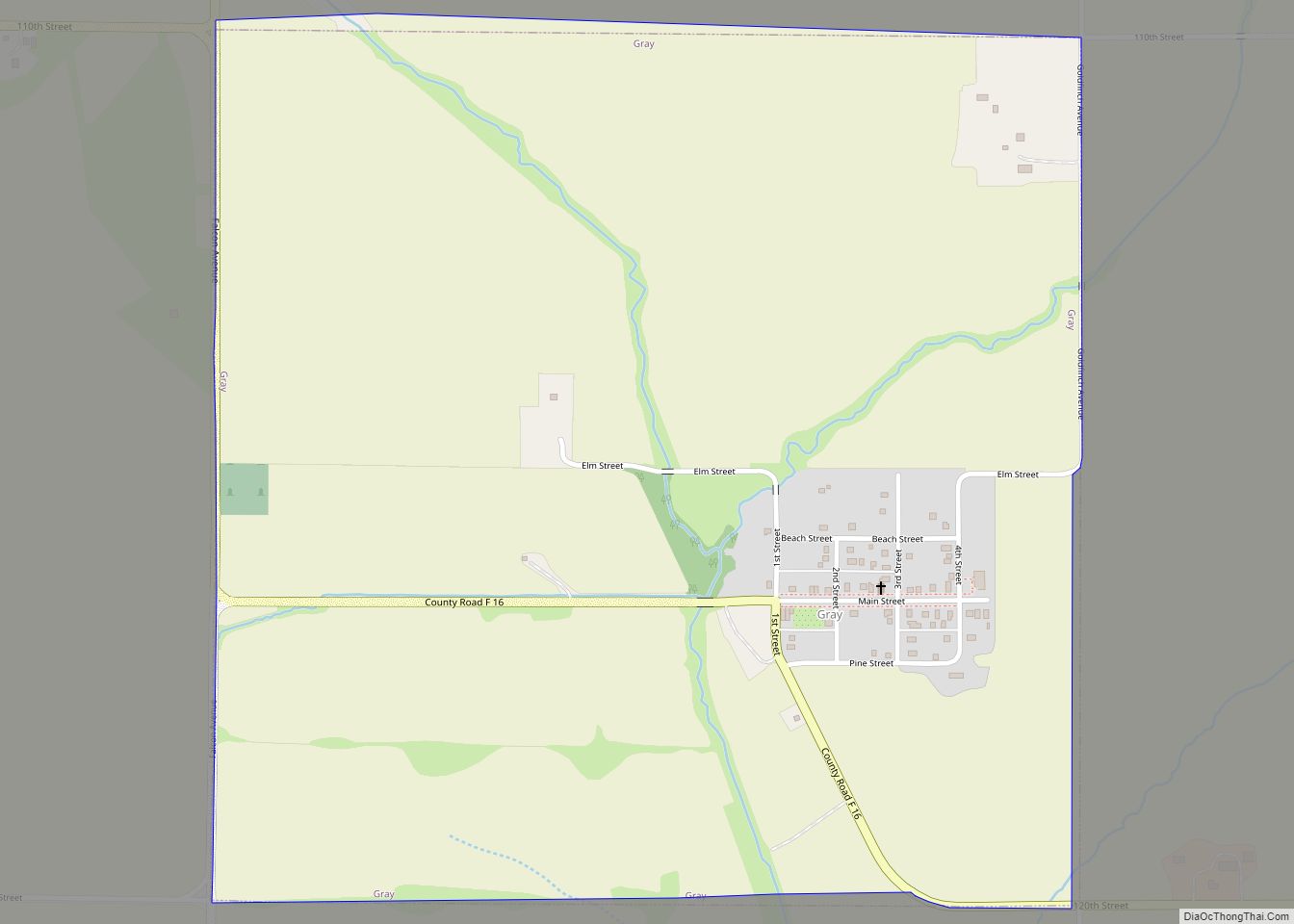 Map of Gray city, Iowa