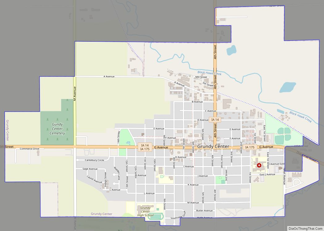 Map of Grundy Center city