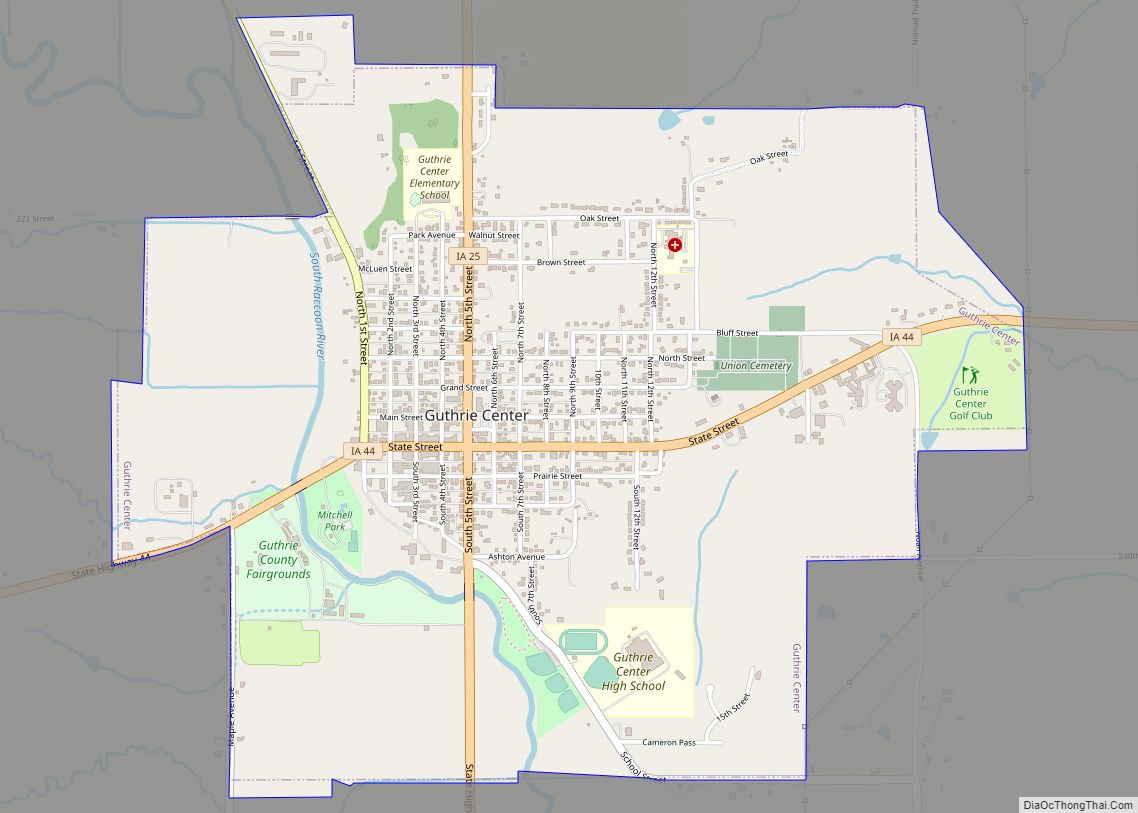 Map of Guthrie Center city