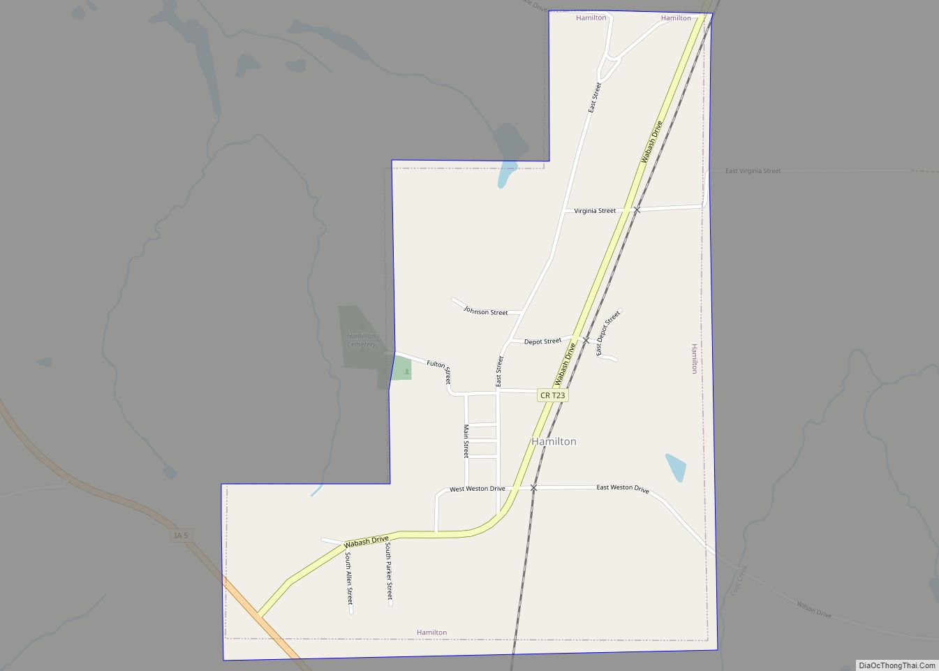 Map of Hamilton city, Iowa