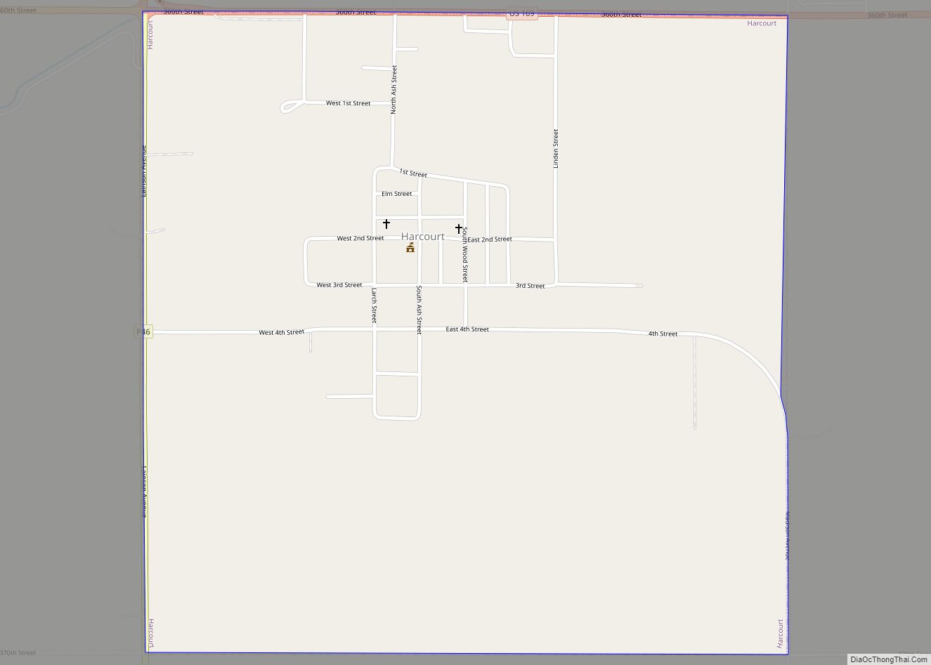 Map of Harcourt city