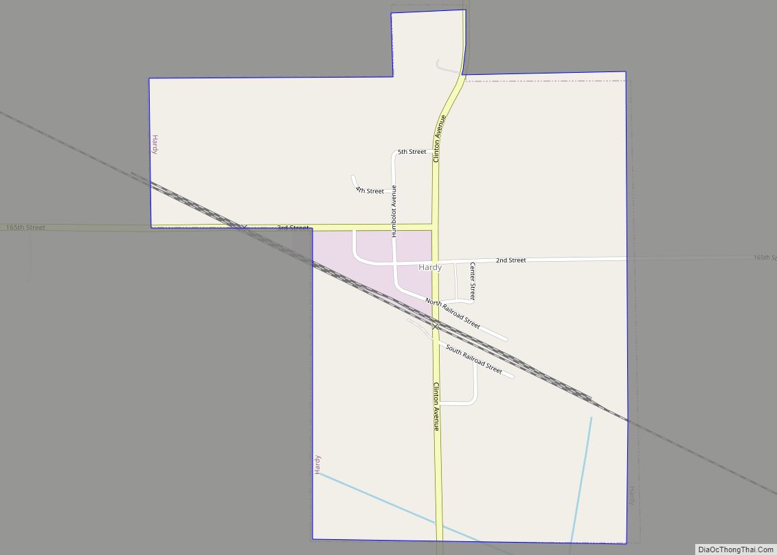 Map of Hardy city, Iowa