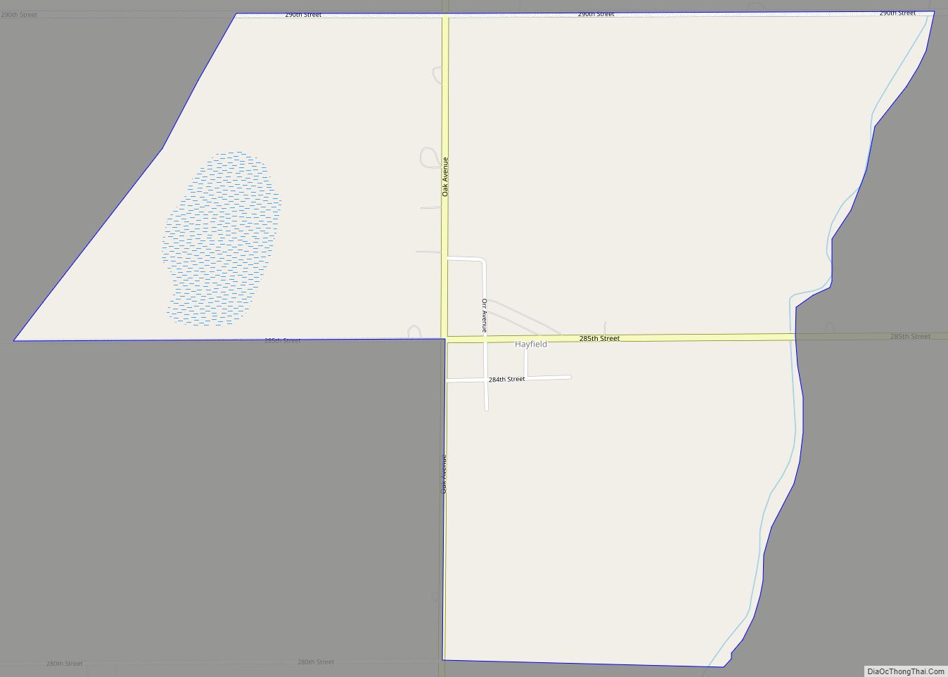 Map of Hayfield CDP, Iowa