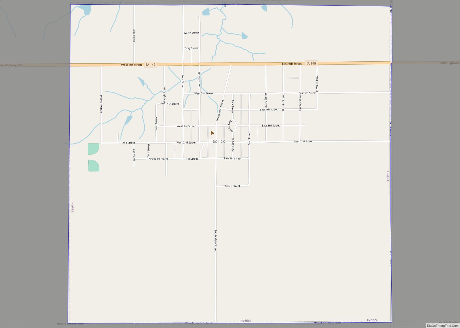 Map of Hedrick city