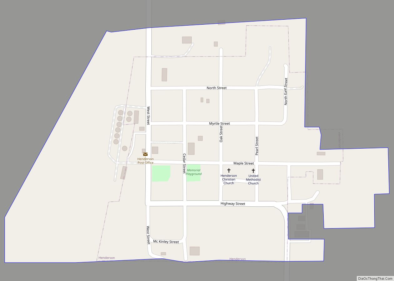 Map of Henderson city, Iowa