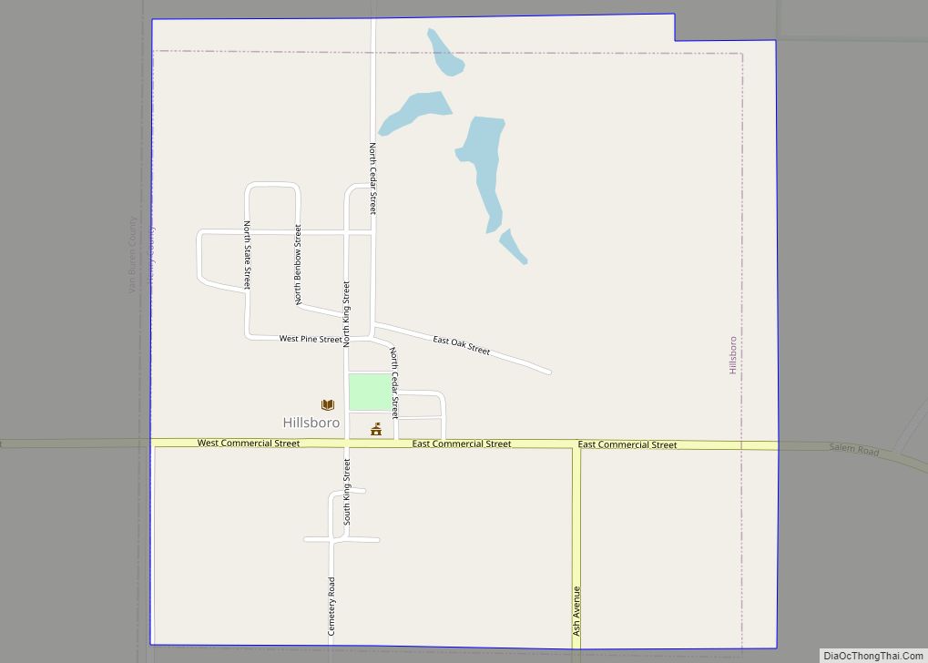 Map of Hillsboro city, Iowa