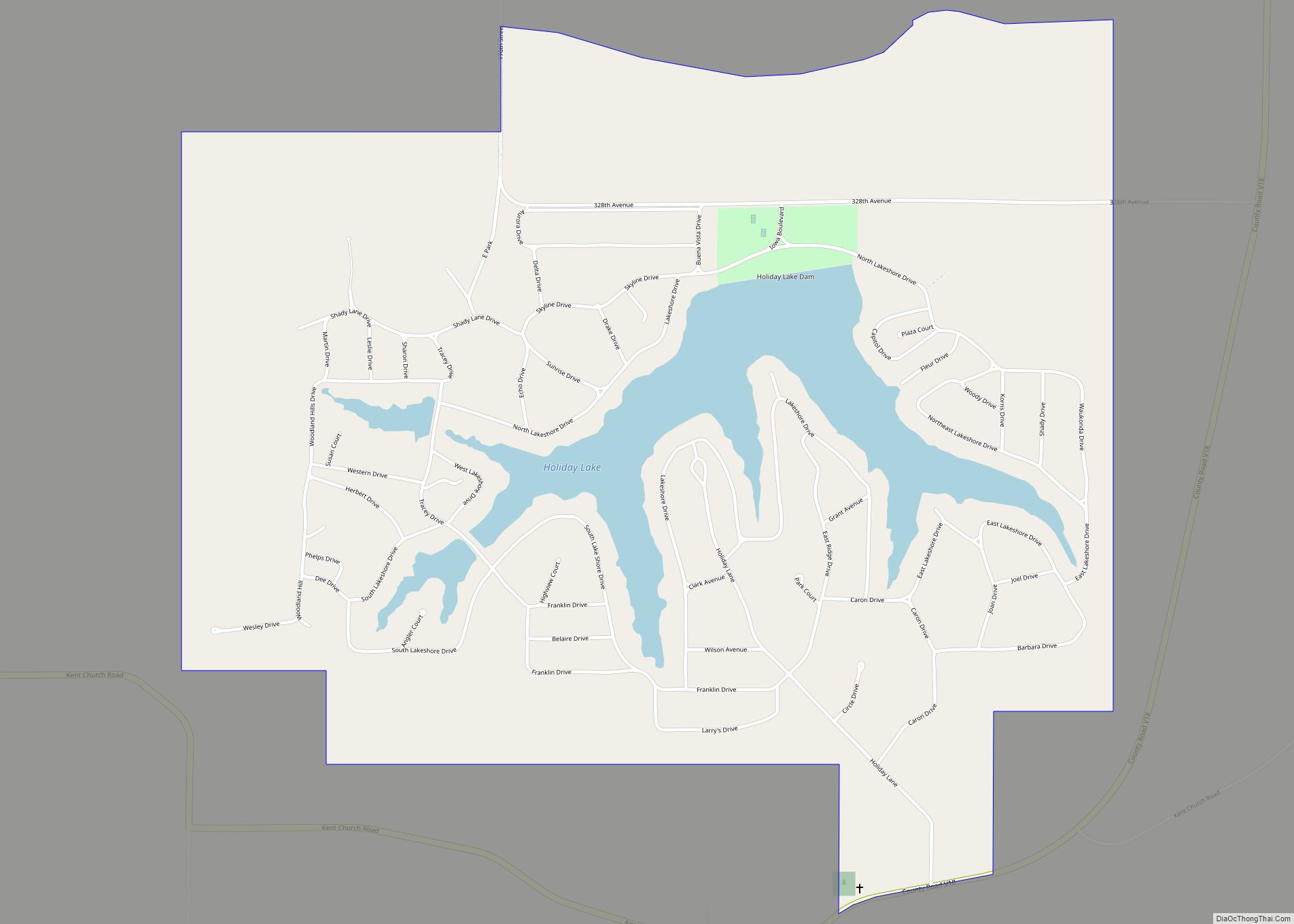 Map of Holiday Lake CDP