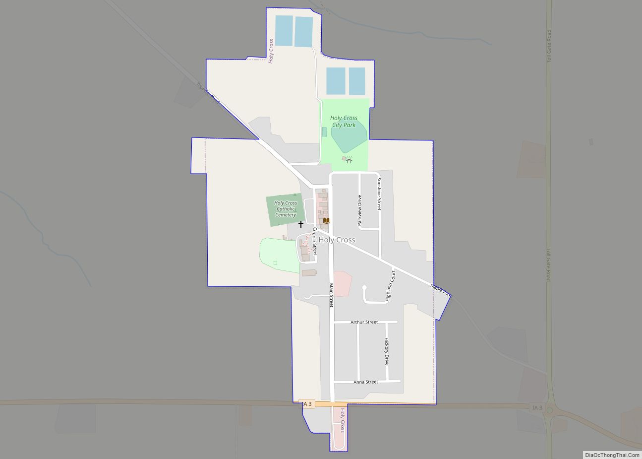 Map of Holy Cross city, Iowa - Thong Thai Real