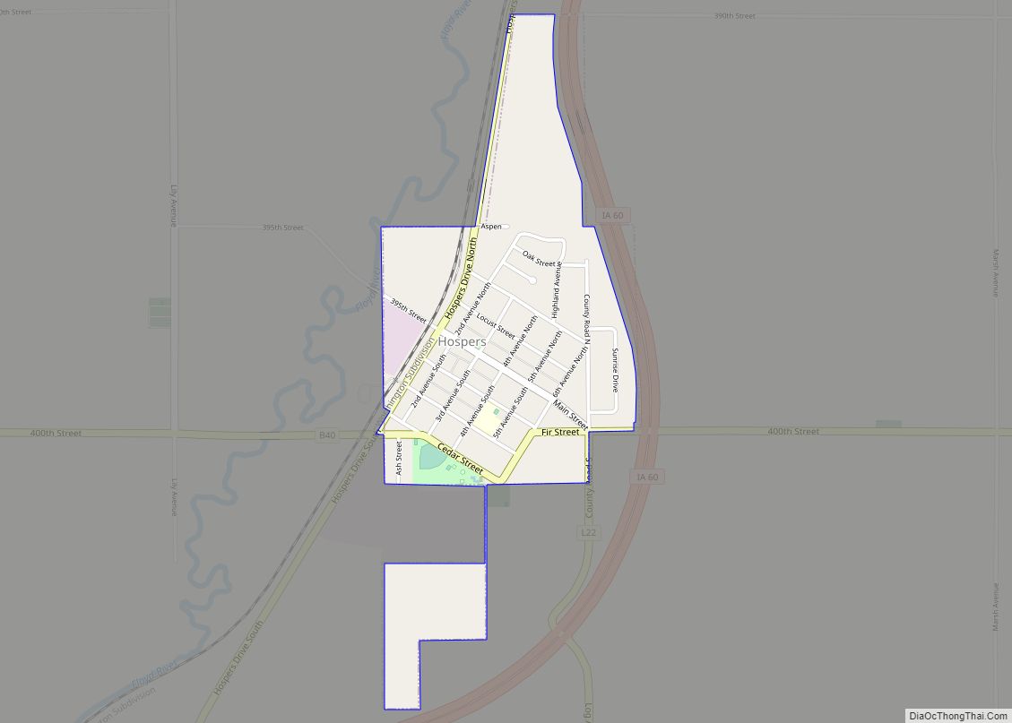 Map of Hospers city